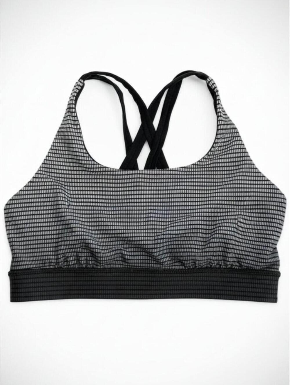 lululemon Black & White Cross Back Sports Bra (4/6) GUC